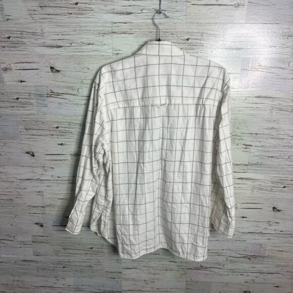 Everlane jacket shirt shacket White Grid Pattern Womens Shirt size large - Picture 8 of 8